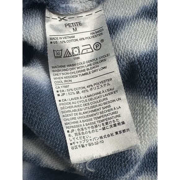 BANANA REPUBLIC Blue & White TIE-DYE Long‎ Sleeve OVERSIZED Sweatshirt Medium - Picture 13 of 13